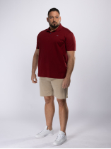 Polo Coton Piqué Grande Taille Bordeaux