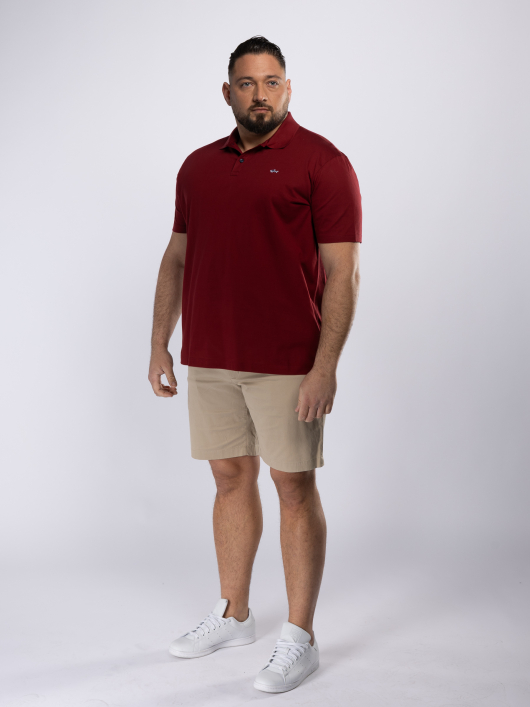 Polo Coton Piqué Grande Taille Bordeaux