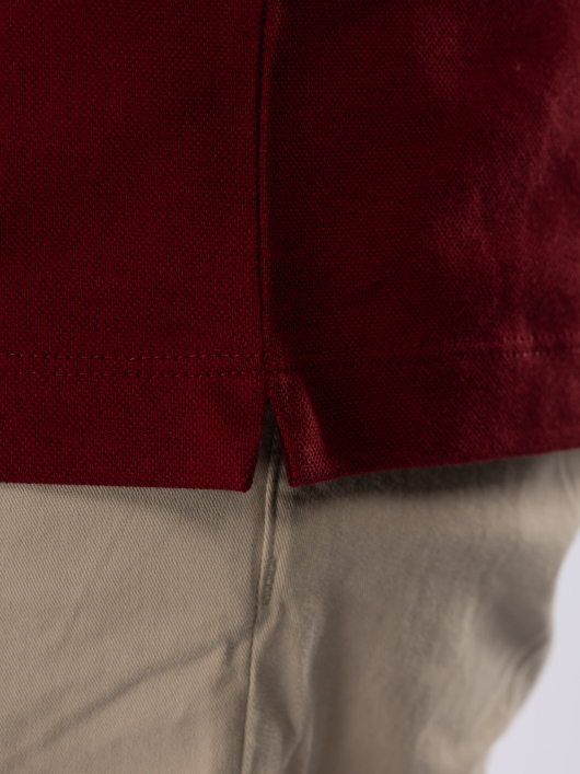 Polo Coton Piqué Grande Taille Bordeaux