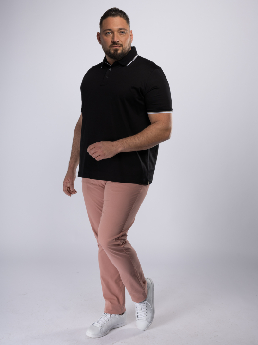 Polo Jersey Mercerisé Grande Taille Noir