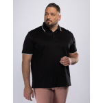 Polo Jersey Mercerisé Grande Taille Noir