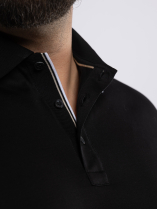 Polo Jersey Mercerisé Grande Taille Noir