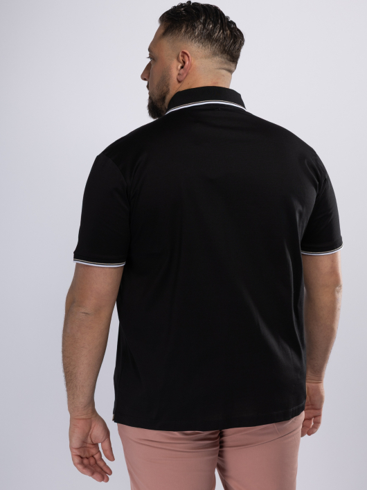 Polo Jersey Mercerisé Grande Taille Noir