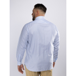 Chemise Coton Oxford Rayée Grande Taille Bleue et Blanche