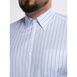 Chemise Coton Oxford Rayée Grande Taille Bleue et Blanche