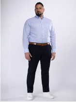 Chemise Coton et Lin Rayée Grande Taille Bleue et Blanche