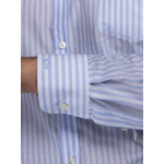 Chemise Voile de Coton Rayée Grande Taille Bleue et Blanche
