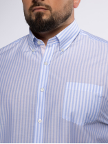 Chemise Voile de Coton Rayée Grande Taille Bleue et Blanche