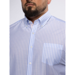 Chemise Voile de Coton Rayée Grande Taille Bleue et Blanche