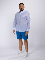 Chemise Voile de Coton Rayée Grande Taille Bleue et Blanche