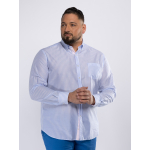 Chemise Voile de Coton Rayée Grande Taille Bleue et Blanche