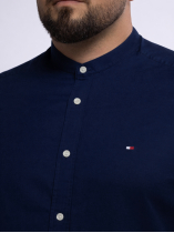 Chemise Col Mao Grande Taille Bleu Marine