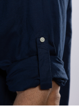 Chemise Col Mao Grande Taille Bleu Marine