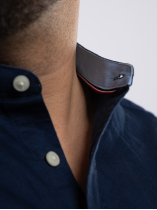 Chemise Col Mao Grande Taille Bleu Marine