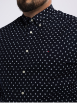 Chemisette Micro Motifs Grande Taille Bleu Marine