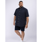 Chemisette Micro Motifs Grande Taille Bleu Marine