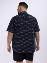 Chemisette Micro Motifs Grande Taille Bleu Marine