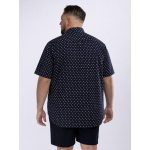 Chemisette Micro Motifs Grande Taille Bleu Marine
