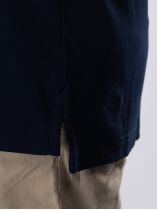 Polo Interlock Col Jacquard Grande Taille Marine