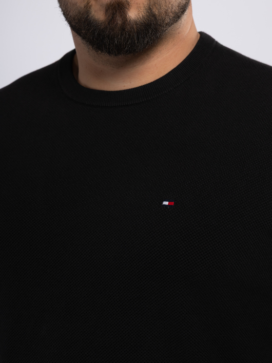 Pull Maille Structurée Grande Taille Noir