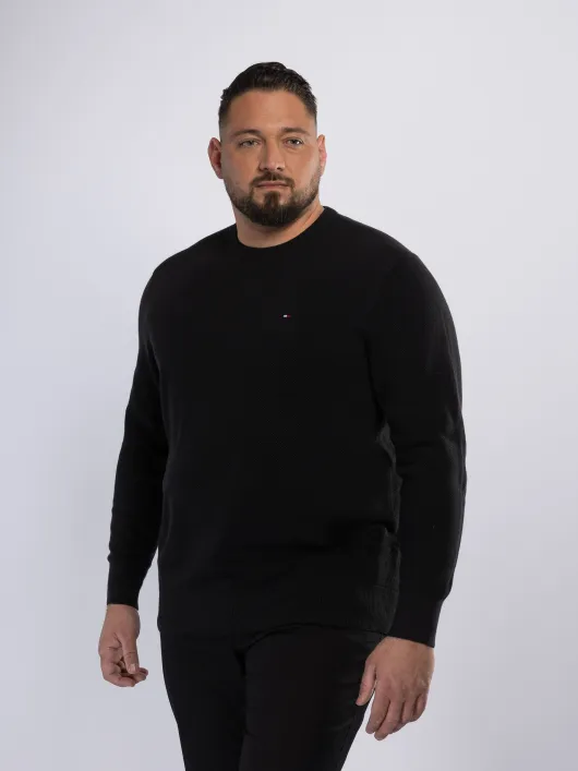 Pull Maille Structurée Grande Taille Noir