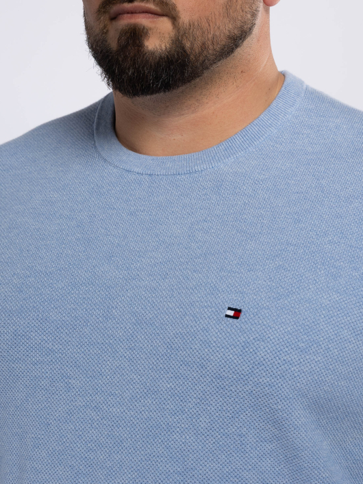 Pull Maille Structurée Grande Taille Bleu Ciel