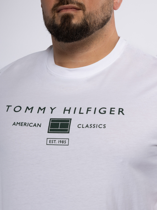 Tee-shirt Logo Tommy Hilfiger Grande Taille blanc homme grande taille - Capelstore
