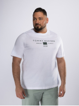 Tee-shirt Logo Tommy Hilfiger Grande Taille blanc homme grande taille - Capelstore