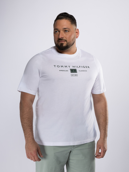 Tee-shirt Logo Tommy Hilfiger Grande Taille blanc homme grande taille - Capelstore