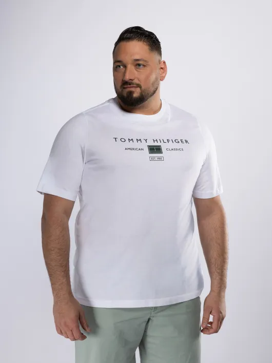 Tee-shirt Logo Tommy Hilfiger Grande Taille blanc homme grande taille - Capelstore