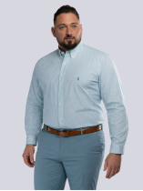 Chemise Rayée Grande Taille Verte et Blanche