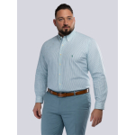 Chemise Rayée Grande Taille Verte et Blanche