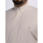 Chemise Rayée Grande Taille Beige et Blanche