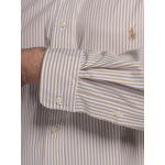 Chemise Rayée Grande Taille Beige et Blanche