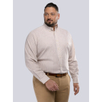 Chemise Rayée Grande Taille Beige et Blanche