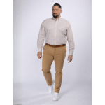 Chemise Rayée Grande Taille Beige et Blanche