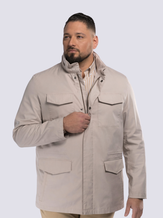 Parka Multipoches Grande Taille Beige
