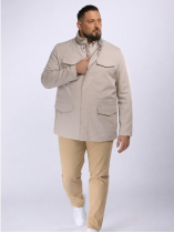 Parka Multipoches Grande Taille Beige