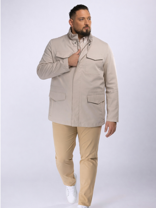 Parka Multipoches Grande Taille Beige