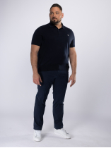 Pull Manches Courtes Col Polo Grande Taille Marine