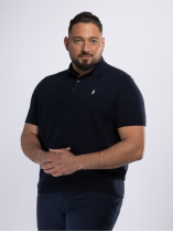 Pull Manches Courtes Col Polo Grande Taille Marine