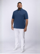 Polo Piqué Uni Grande Taille Bleu Indigo