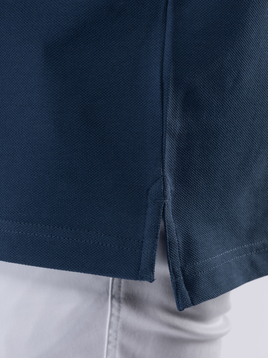 Polo Piqué Uni Grande Taille Bleu Indigo
