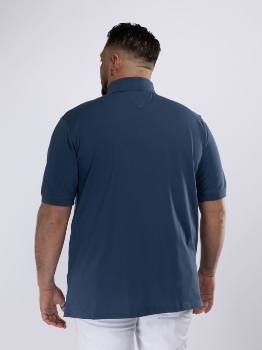Polo Piqué Uni Grande Taille Bleu Indigo
