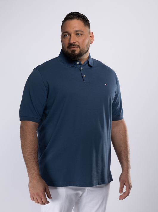 Polo Piqué Uni Grande Taille Bleu Indigo