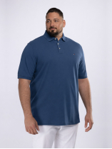 Polo Piqué Uni Grande Taille Bleu Indigo