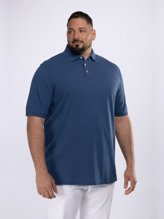 Polo Piqué Uni Grande Taille Bleu Indigo