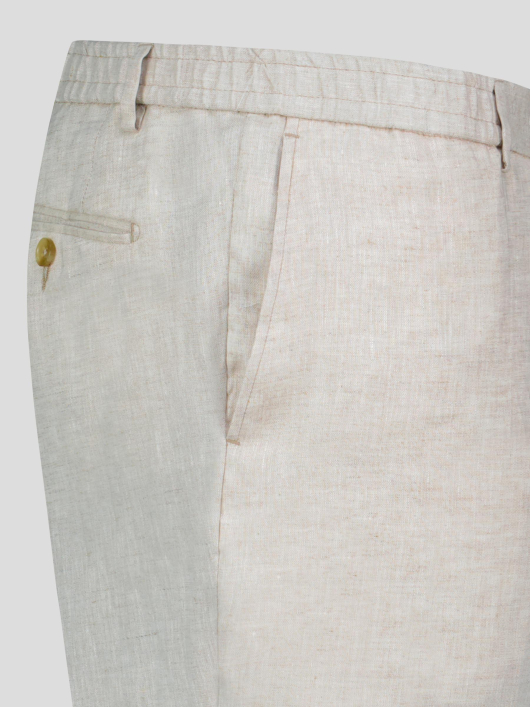 Pantalon Gary en Lin pour Homme Grand Beige