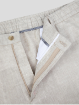 Pantalon Gary en Lin Grande Taille Beige