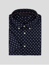 Chemisette Micro Motifs Grande Taille Bleu Marine